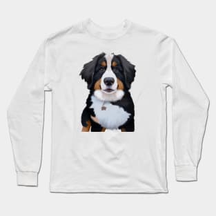 Cute Bernese Mountain Dog Drawing Long Sleeve T-Shirt